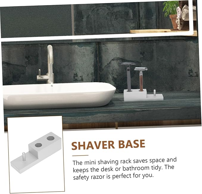 Shaver Holder Zinc Alloy Razor Brush Stand Razor Holder for Beard Care
