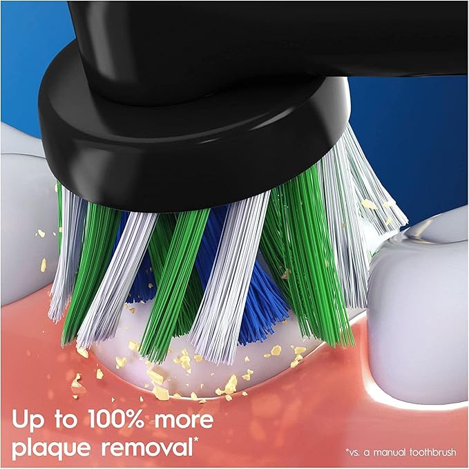 Oral-B Pro Cross Action Black Replacement Brush Heads for Electric Toothbrushes, XXL Pack of 10 Refills