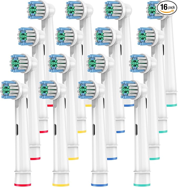 Replacement Toothbrush Heads Compatible with Oral B Braun,16 Pack Professional Electric Brush Heads for Oral B Replacement Heads Refill Pro 500/1000/1500/3000/3757/5000/7000/7500/8000