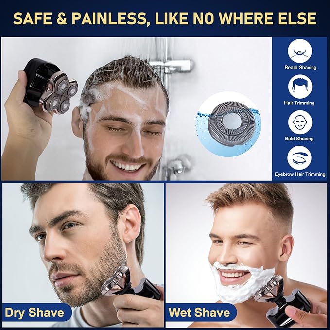 4pcs Shaver Replacement Blades for Skull Shaver Pitbull Caver PRO Series,Replacement Heads Compatible with Skull Shaver Pitbull Gold/Silver/Platinum/Diamond Pro Shaver and Palm Shaver