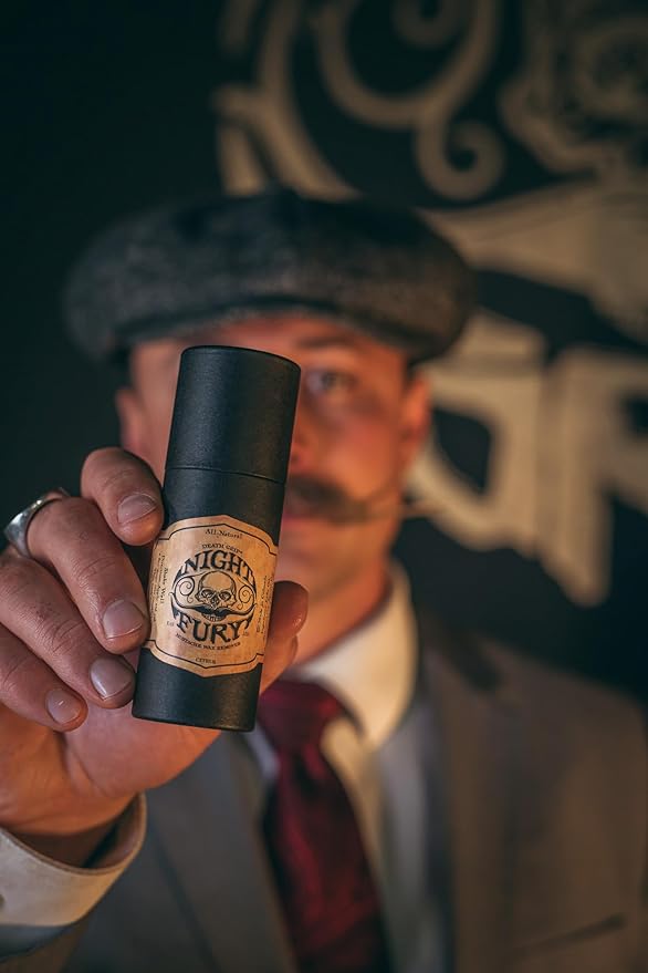 THE VINTAGE GROOMING CO. Death Grip Extra Strong Mustache Wax and Night Fury Mustache Wax Remover Oil Set