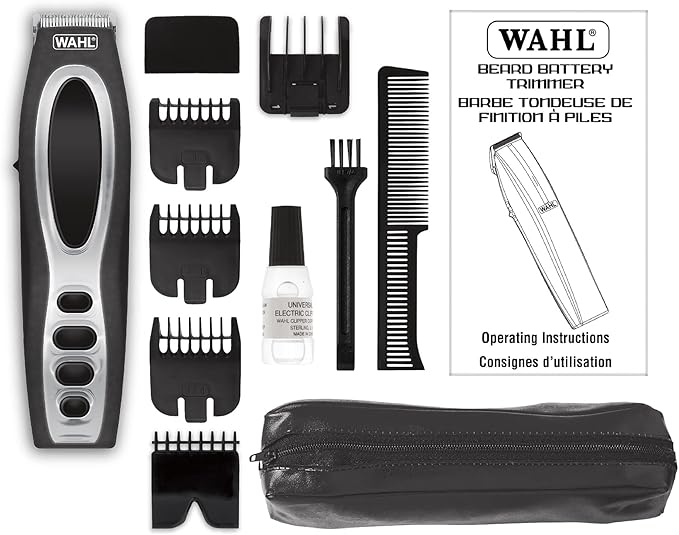 Wahl Canada Beard Trimmer, Self-sharpening precision ground blades, Battery Operated, Men Grooming, V-trim guide for fine line detailing - Model 3283