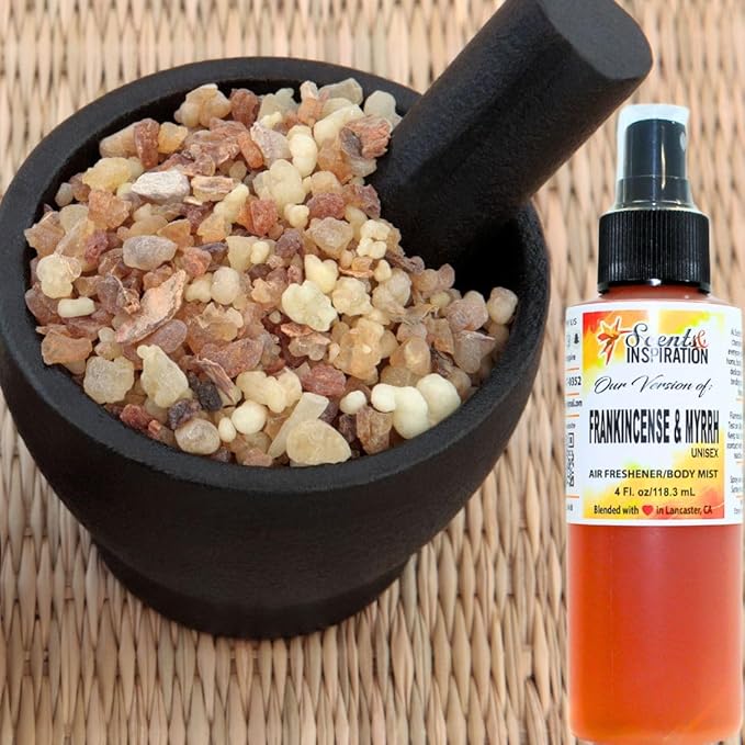 Scents & Inspiration Frankincense & Myrrh Air Freshener/Body Mist Unisex Fragrances | Travel Size | 4 Fl. Oz