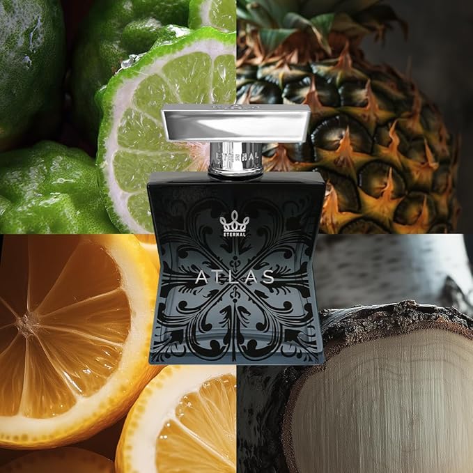 Eternal Atlas - Inspired by Iconic Men's Cologne - 3.4 oz (100ml) - Eau de Parfum - Long-lasting - Vegan - Clean Ingredients - Cologne for Men - 2000 sprays per bottle
