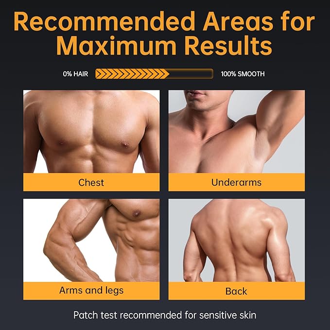 CKM Hair Removal Cream for Men, Depilatory Cream for Unwanted Male Hair, Painless Hair Removal Gel Suitable for All Skin Types, Made for Men, 3.38 FL OZ w/Spatula