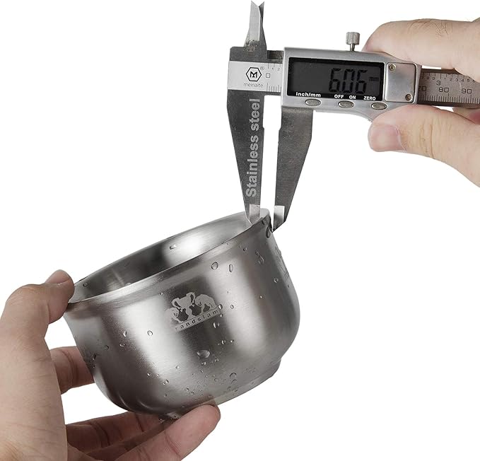 Grandslam Shaving Soap Bowl, 304 Heavy Duty Stainless Steel Shaving Lather Bowl for Men, Double Layer Heat Preservation, Create Rich Shaving Cream and Keep Your Lather Warm