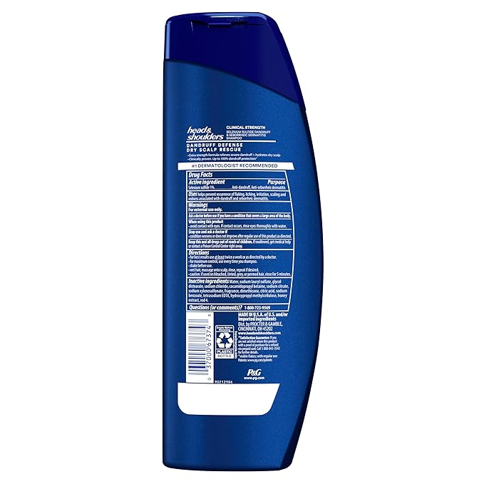 Head & Shoulders Anti-Dandruff Shampoo with 1% Selenium Sulfide, Clinical Strength Dry Scalp Rescue Shampoo Twin Pack, Seborrheic Dermatitis Relief, Dry Scalp 13.5 fl oz Each