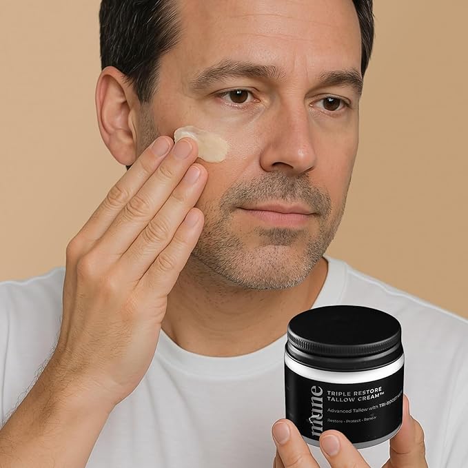 Superior Mane Wrinkle Repair Tallow Balm for Men Grass-Fed Tallow Moisturizer for Dry or Sensitive Skin Anti-Aging Cream to Reduce Wrinkles, Fine Lines & Improve Elasticity – 2 fl oz