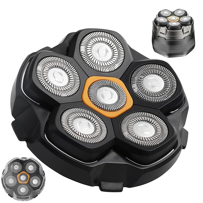 Universal Magnetic 6 Blade head shaver Replacement heads Compatible with Wyklaus Redbreak Detona DOAO head shaver