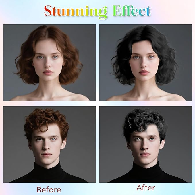 Black Hair Spray Temporary【Instant Color】【Skin Friendly】【Easy To Clean】【Large Capacity】Washable Hair Color Spray For Women/Men 4.06 oz，12 Black