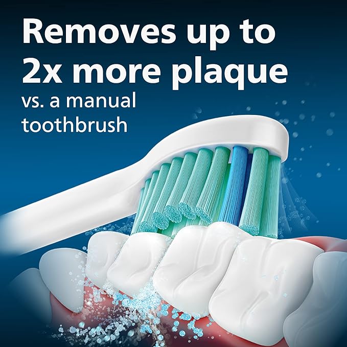 Philips Sonicare Genuine E-Series Replacement Toothbrush Heads, 2 Brush Heads, White, HX7022/66