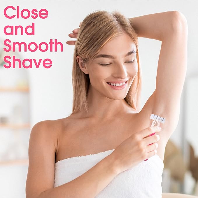 36 Pcs Sensitive Women's Disposable Razors Bulk 3 Blade Sensitive Skin Disposable Razors for Women Individually Packaged Travel Size Toiletries Ideal for Hotel Travel Donate Daily Use