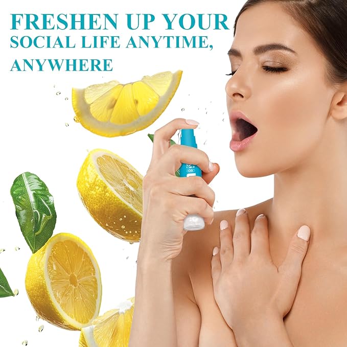 Sugar-Free Oral Spray for Adult, Dry Mouth Spray with Menthol, Instant Refresh & Moisture, Fight Bad Breath, Fast-Acting Comfort, Portable 15ml Breath Freshener Spray (2 Pack)