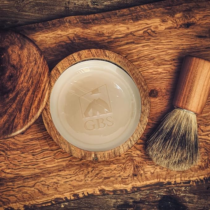 G.B.S 97% All Natural Shave Soap - Creates a Rich Lather Foam for Wet Shaving Experience (3 Pack Bay Rum) Birthday Gift