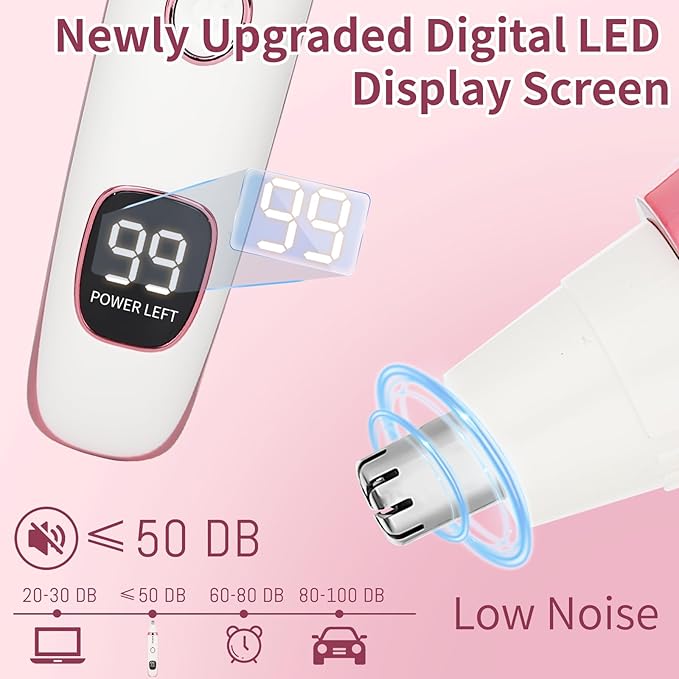 Nose and Ear Hair Trimmer for Women Men,2 in 1 LED Display Eyebrow Hair Trimmer with USB Rechargeable,2025 Portble Waterproof Facial Hair Removal with Dual-Edge Blades for Travel (Pink)