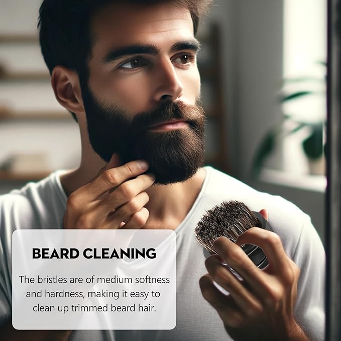 2-Pack Professional Knuckle Brush for Barbers - Essential Beard and Mustache Grooming Tool for Barbering and Styling - Suitable for All Hair Types.