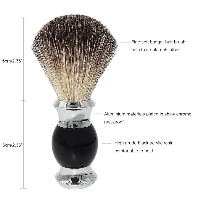 Men's Shaving Kit & Grooming Set,3-Layer Cartridge Shaving Razor,Badger Hair Shaving Brush,Stainless Steel Shaving Bowl and Stand Holder,Smooth,Precision,CLean Shaving Tools for Him