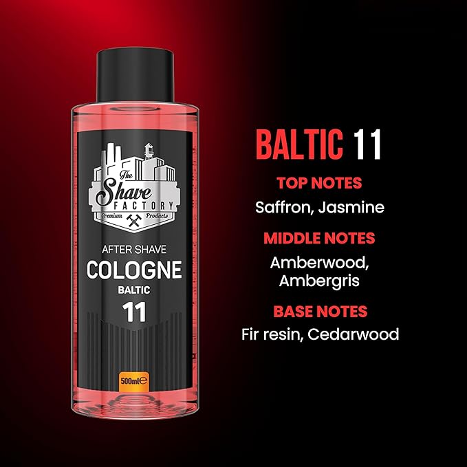 the shave factory After Shave Cologne Series - Cologne for Men, Aftershave for Men, Refreshes and Relieves Face and Skin (11 Baltic)