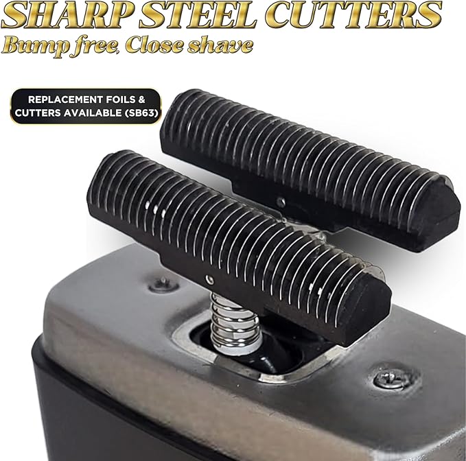 Supreme Trimmer Replacement Foil & Cutter SB63 | Hypoallergenic Foil for Crunch STF602 | Black