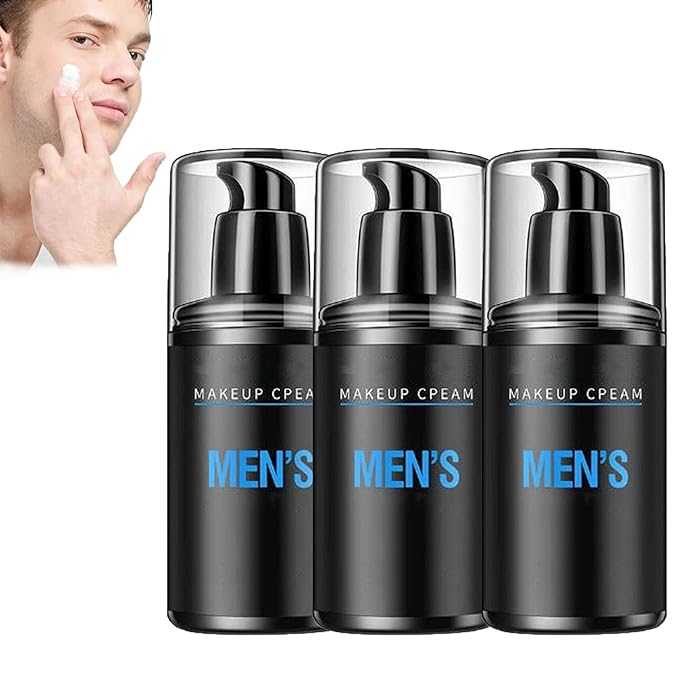 Men's Makeup Cream For Moisturizing & Spots Covering,Crema De Maquillaje Para Hombres Para Iluminar,Bare Face Cream For Men,Men's Tone-Up Lazy Cream,For All Skin Types (3PCS)