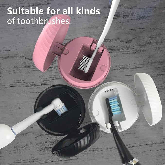 iHave Toothbrush Sanitizer Holder: Auto-Cycle UV Disinfection & Magnetic Wall-Mount for Manual & Electric Brushes | Portable Toothbrush Holders for Home & Apartment,Bathroom Decor & Travel Essential