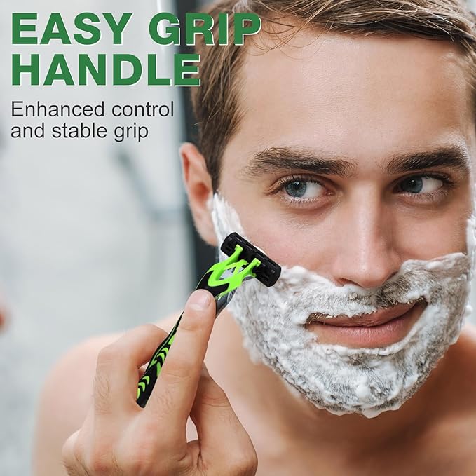 40 Pcs 3 Blade Disposable Razors for Men Bulk Sensitive Skin Razor for Men Travel Hotel Spa Summer Party Gift, Individually Packaged