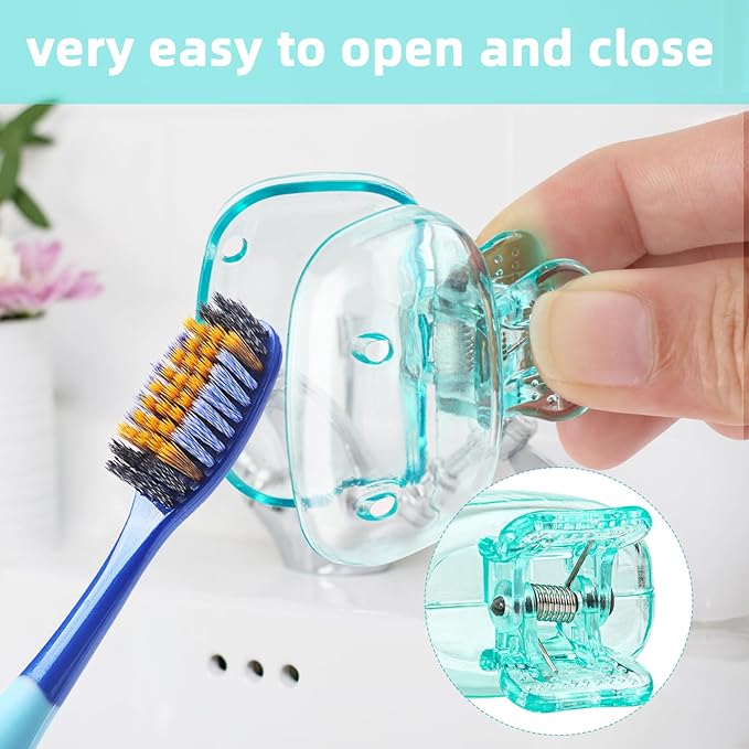 6 Pack Toothbrush Covers Portable Toothbrush Protector Coverings Clips Tooth Brush Storage Head Cover Cap for Kids Bathroom Home Travel Tooth Brush Case