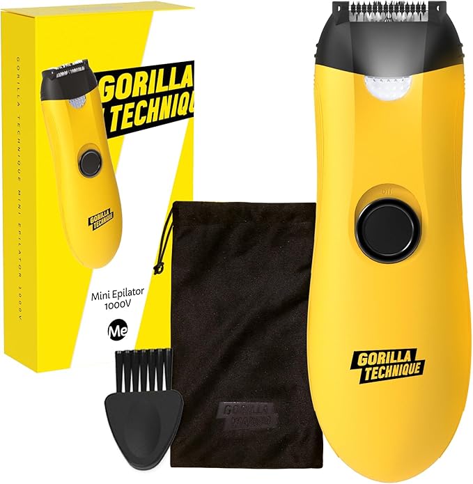 Gorilla Technique Mini Epilator 1000V, Pain Relief Roller, Body Hair Removal Device, Electric Tweezers for Women & Men, Specialized for Narrow and Sensitive Area, Korean Skin Care - 1000V