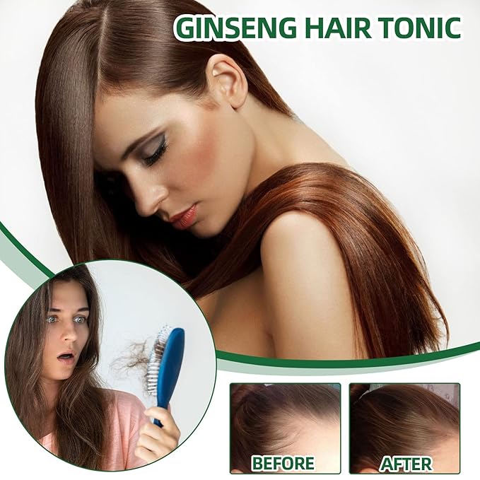 Rosemary Biotin Hair Growth Spray with Ginseng & Ginger - Hair Tonic for Scalp Nourishment, Hairfall Control, Natural Follicle Strengthener, Vegan Formula (2 pcs)