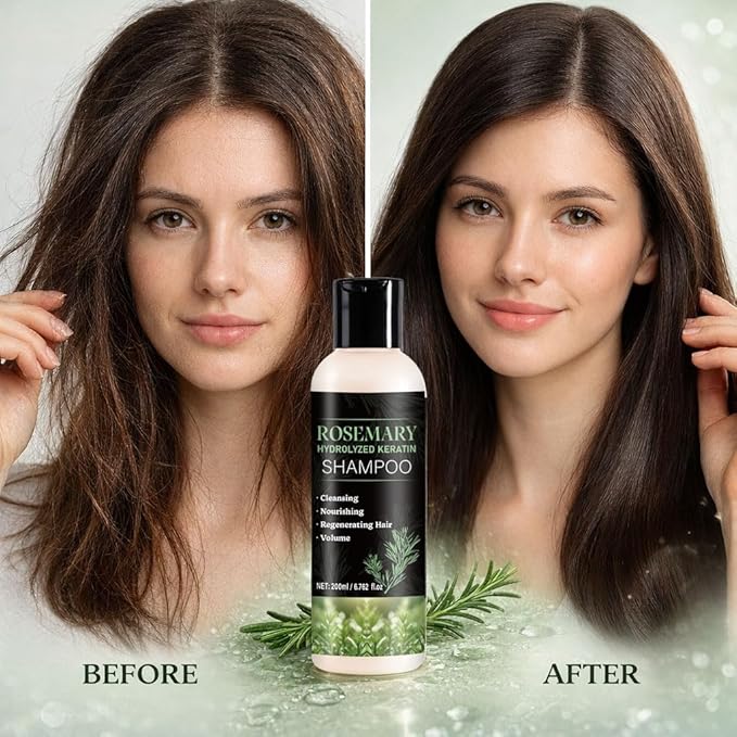 Rosemary Shampoo for Hair Growth, Natural Thickening & Strengthening Shampoo with Hydrolyzed Keratin, for Thinning Hair & Hair Loss for Women and Men 13.52 Fl Oz (Pack of 2))