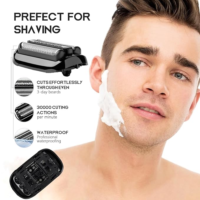 53B Replacement Foil and Cutter Compatible with Braun Series 5 Series 6 Electric Shaver, 53B Blades for Braun S5 Replacement Heads for 6020s,5020s,5018s,5050cs,6020s,6040cs,6072cc,6075cc