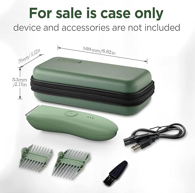 EVA Hard Case for Meridian/MANSPOT Shaver Groin & Body Hair Trimmer - Men's Grooming Organizer Storage Bag for Electric Razor and Accessories - Case Only (Green)