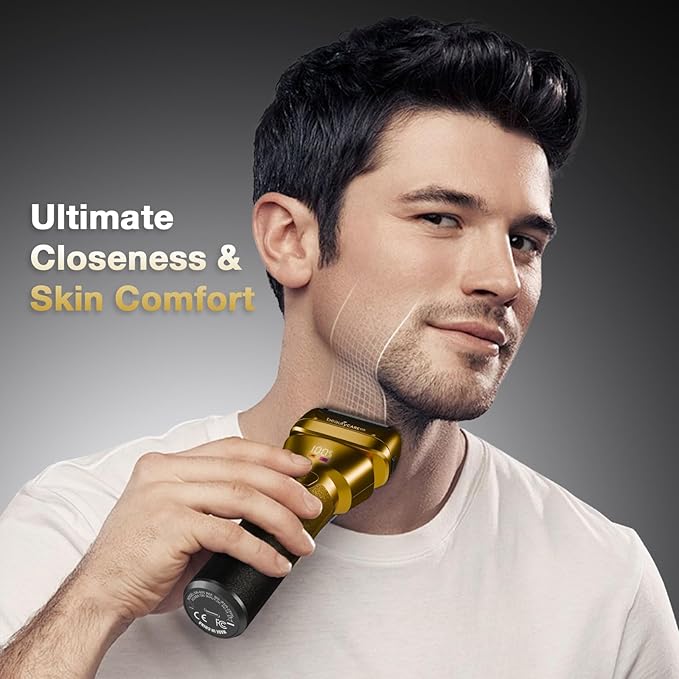 Electric Foil Shaver for Men,Electric Razor for Men with Fast Charging, Waterproof Cordless Rechargeable System, Professional Beard Trimmer & 3 Blade Replacement Head