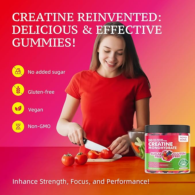 NSF Certified Creatine Gummy - Creatine Monohydrate Gummies 5000mg for Men & Women, Chewables Creatine Monohydrate for Muscle Strength, Muscle Builder, Energy Boost, Pre-Workout Supplement(120 Count)