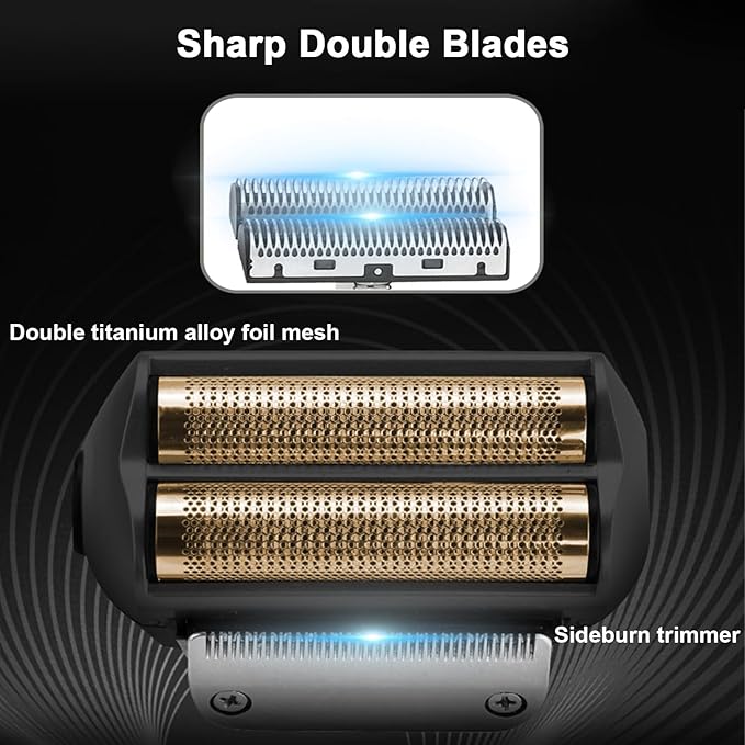 KEMEI Razor Barber for Men,Electric Razor Rechargeable with Beard Trimmer,Cordless Lithium Titanium Razor with Travel Case