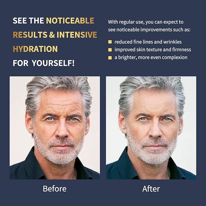 Men's Face Cream Anti Aging Face Moisturizer Cream Mens Face Lotion with Collagen, Retinol and Hyaluronic Acid Facial Men's Skin Care - Day & Night - 1.7 OZ