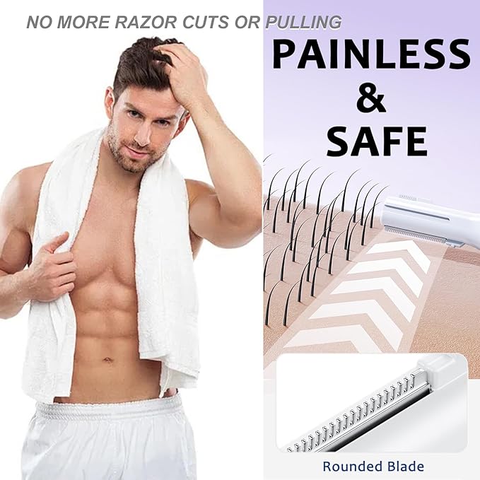 Nose Ear Hair Trimmer for Men – Eyebrow Hair Razor 2-in-1 Rechargeable Dual-Edge Face Shaver for Face Nose Peach Fuzz for Women