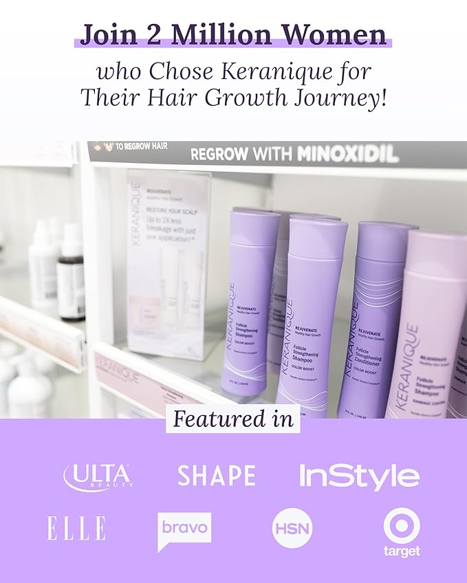 Keranique Women's 5% Topical Minoxidil Foam – Hair Regrowth Scalp Treatment with Powerful NutriGrow blend - Supports Thicker, Fuller, Healthier Hair & Scalp p - 2 Month Supply