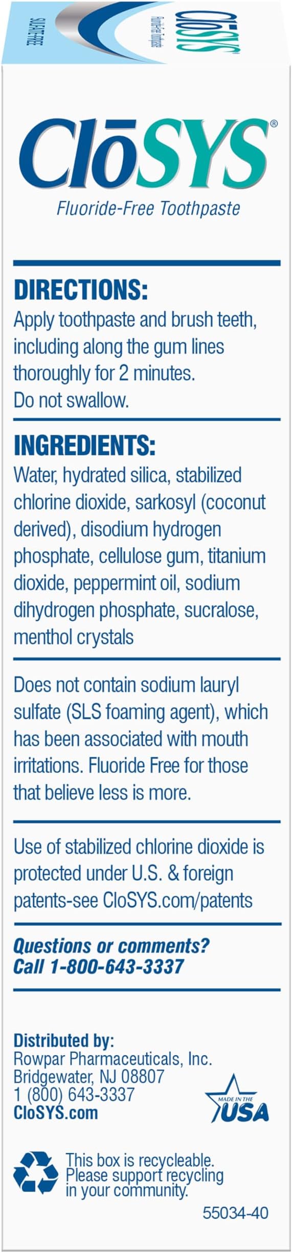 CloSYS Fluoride Free Toothpaste, 3.4 Ounce, Travel Size, Gentle Mint, TSA Compliant, Whitening, Enamel Protection, Sulfate Free