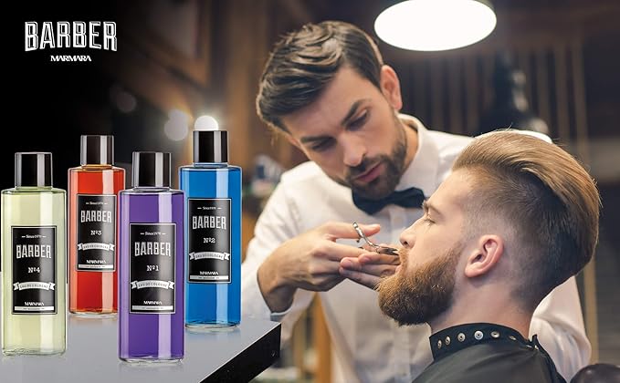 Marmara Barber Cologne - Best Choice of Modern Barbers and Traditional Shaving Fans (No 4 Green, 250ml x 2 Bottles)