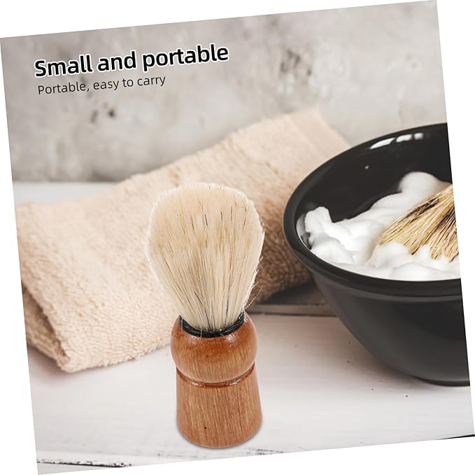 Portable Retro Beard Brush Natural Boar Bristles Travel-friendly Grooming Tool for Men for Daily Use Compact for Shaving Foam Application