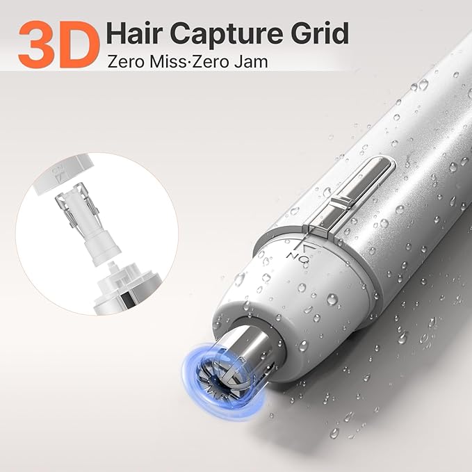 TOUCHBeauty Electric Nose and Ear Hair Trimmer, Silver Painless Dual Use Groomer for Men & Women, Hypoallergenic Round Tip, Travel Friendly and Easy Clean
