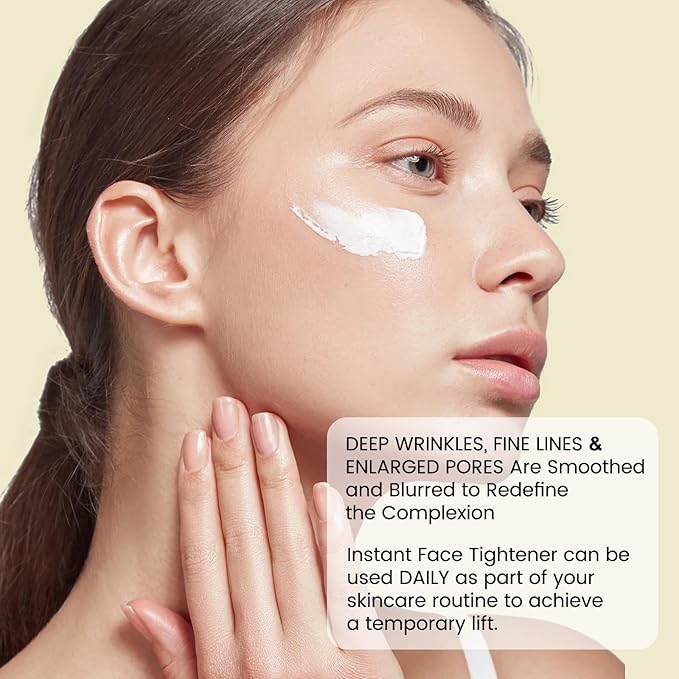 Instant Firming Face Tightener Temporary Face Tightening Cream Firm and Smooth the Look of Fine Lines, Deep Wrinkles and Pores Daily Moisturizer for Women and Men 1.76 oz