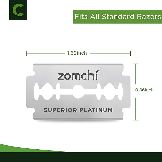 Double Edge Razor Blades, 100 Counts Safety Razor Blades for Shaving, Platinum Stainless Steel Shaving Blades for Men and Women, Fits All Standard Double Edge Razors
