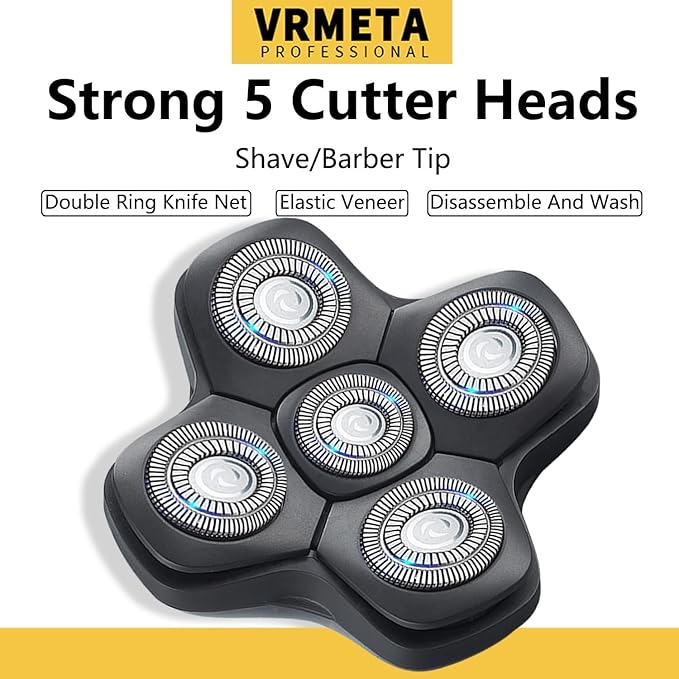 New Upgrade Head Shaver Replacement Heads for Skull Shaver Pitbull Platinum Pro Butterfly Kiss, and Palm Hypo-Allergenic Electric Razor