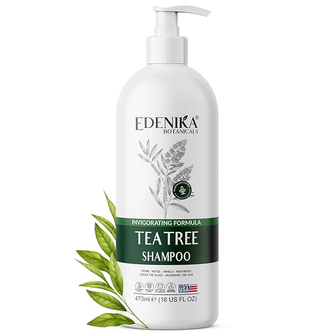 Tea Tree Oil Shampoo, Deep Cleansing for Buildup & Oily Scalp, Soothes Itchy Scalp & Refreshes Hair, Sulfate Free, Women & Men, Natural Shampoo, 16 fl oz