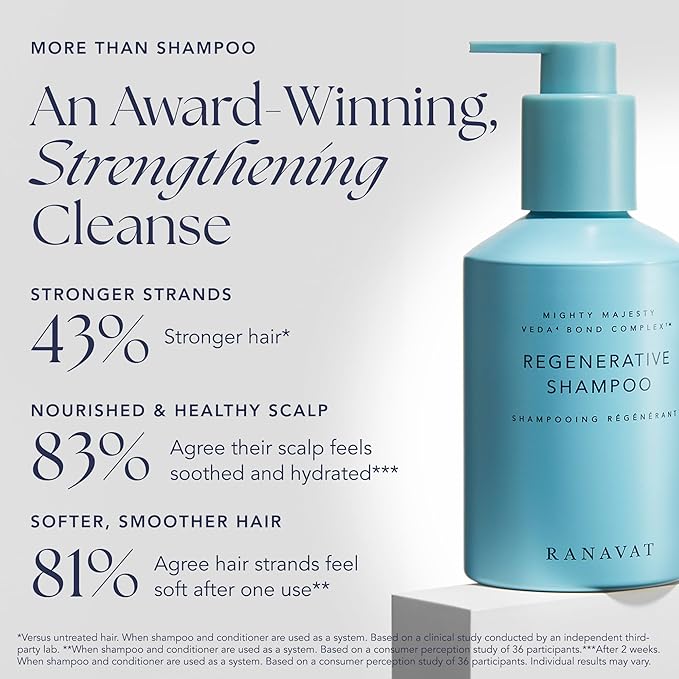 RANAVAT Regenerative Veda⁴ Bond Complex Hair Shampoo - Clarifying Shampoo for Scalp Health, Hair Volume & Increased Density - Clinically Tested & Vegan Hair Care (8 oz)