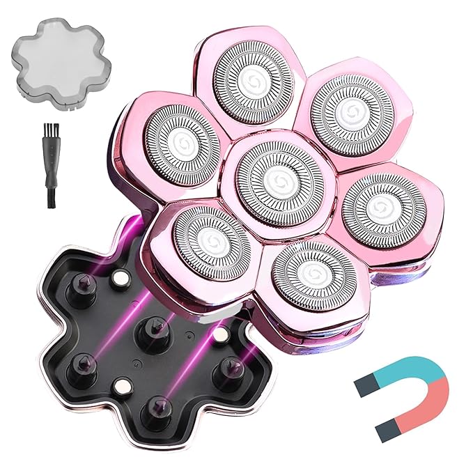 Universal Magnetic 7 Blades Head Shaver Replacement Blades Compatible with Wyklaus SHPAVVER Head Shaver and Other Brands Head Shaver