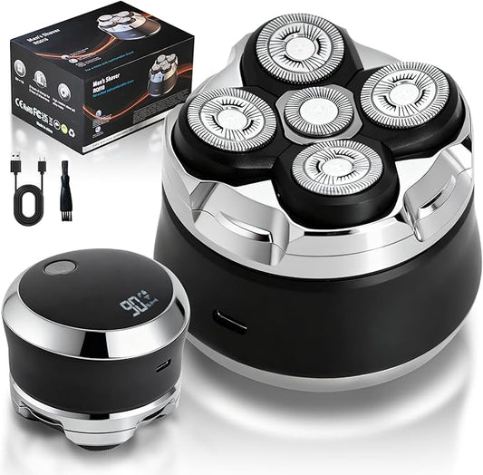 Head Shavers for Bald Men, Electric Shavers Razor, Rechargeable Bald Head Razor, 360°Close Shave for Men, 5D Magnetic Bald Head shavers Waterproof Mens Head Shaver for Wet/Dry Use (Black)