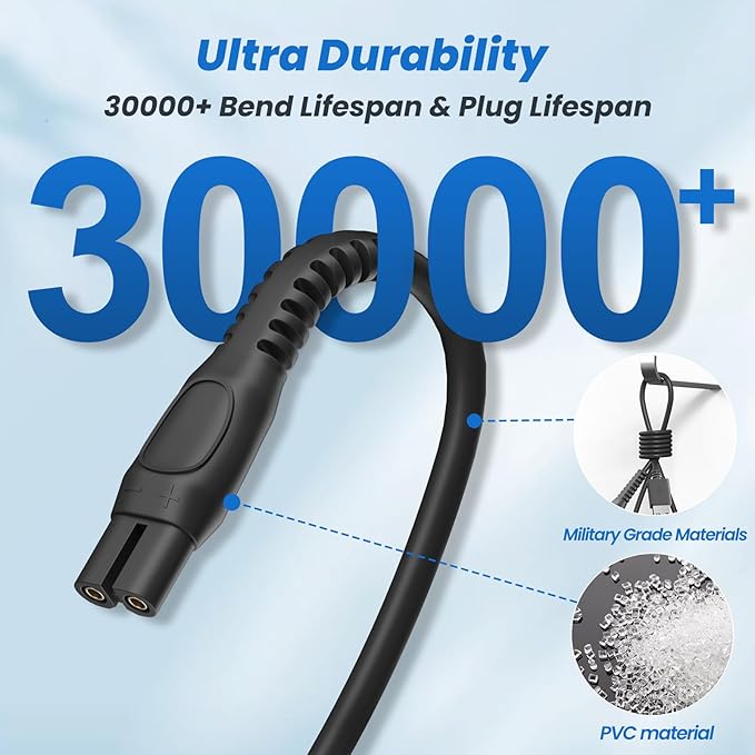 5V Charger for Philips Norelco Shaver S3243/91 X3001/90 S7887/82 X3052/91 S5880/81 S1016/90, with 3.3 ft Power Cord